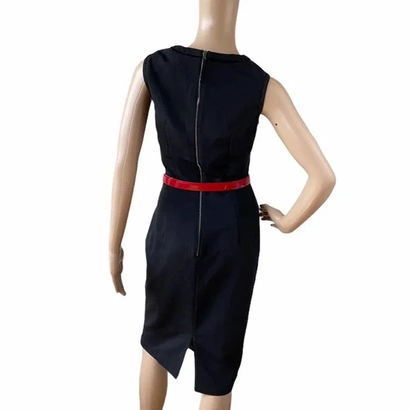 New D&G Dolce & Gabbana Black Sleeveless Velvet Trim Sheath Dress IT44/US8 - Picture 7 of 16